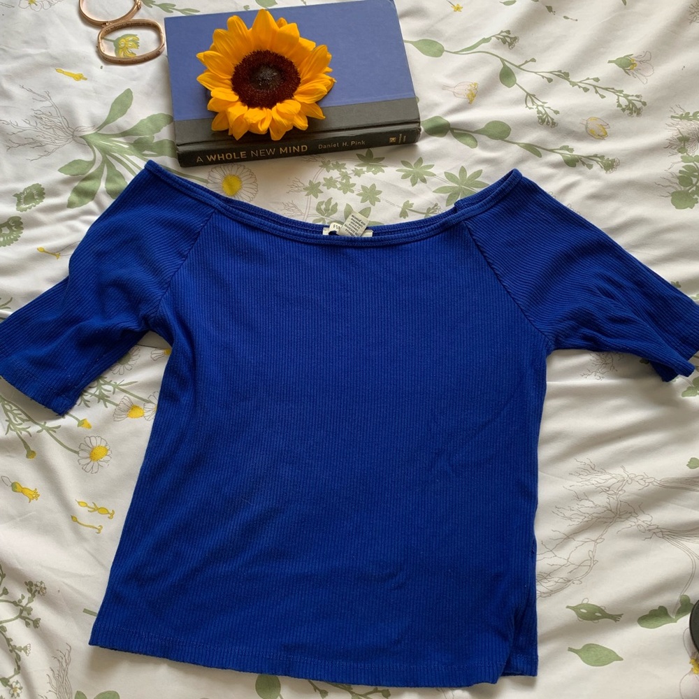 Ultra Blue Off the Shoulder Top